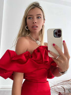 Helena — Bardot Ruffle Mini Dress