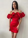 Helena — Bardot Ruffle Mini Dress