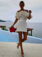 Helena — Bardot Ruffle Mini Dress