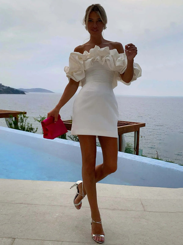 Helena — Bardot Ruffle Mini Dress