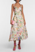 Bellarose - Floral Embroidered Lace Midi Dress, Elegant and Romantic Summer Look