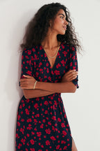 Florence — Navy Midi Dress