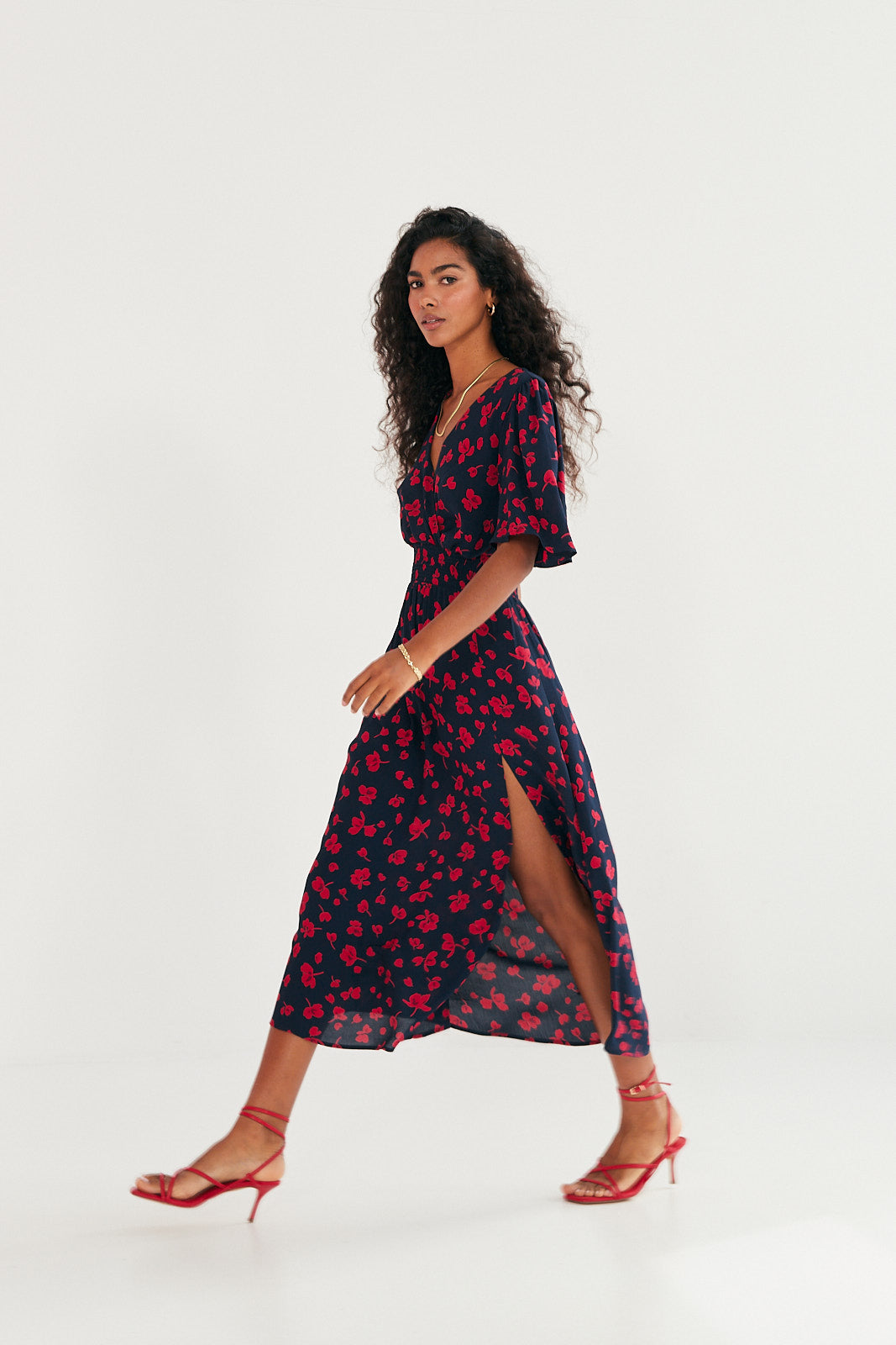 Florence — Navy Midi Dress