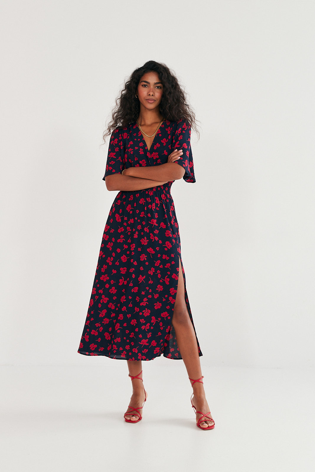 Florence — Navy Midi Dress