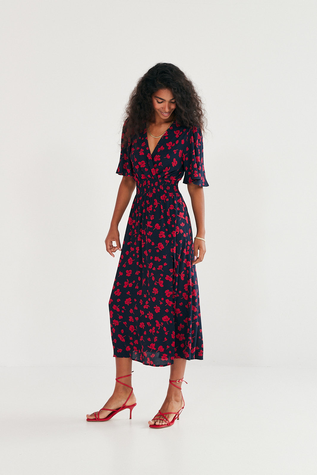 Florence — Navy Midi Dress