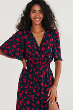 Florence — Navy Midi Dress