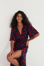 Florence — Navy Midi Dress