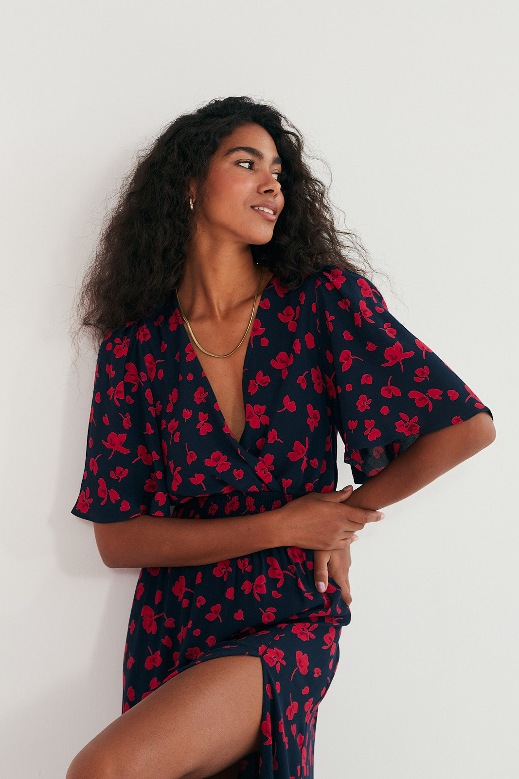Florence — Navy Midi Dress