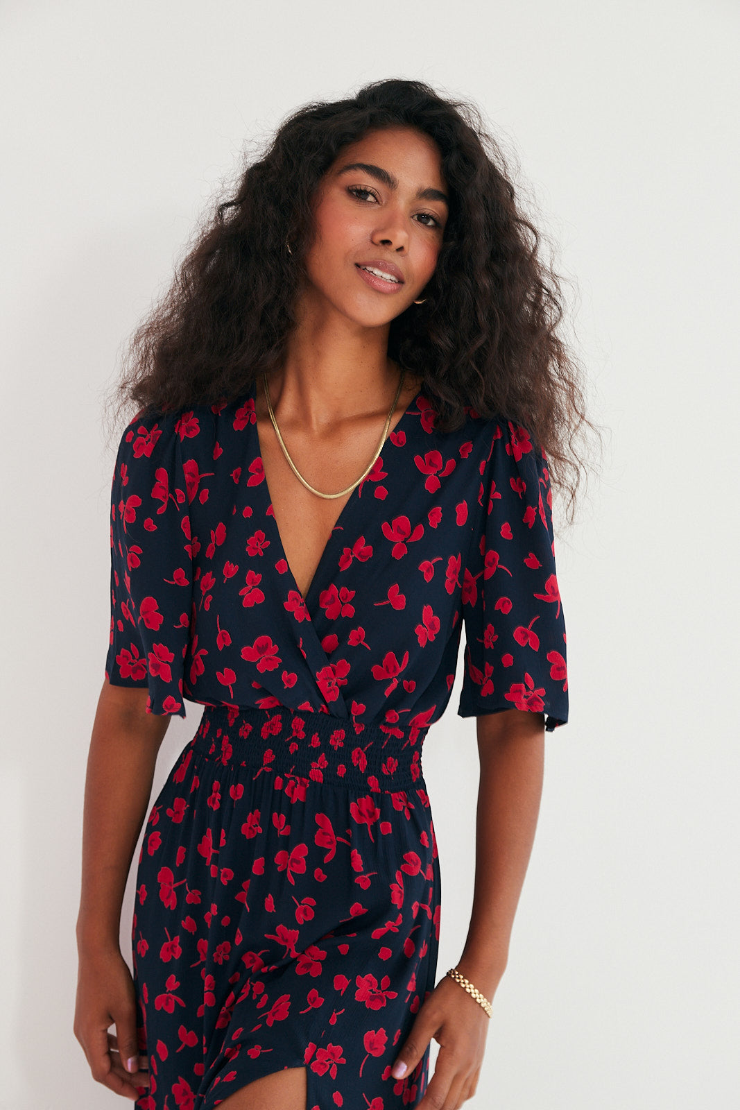 Florence — Navy Midi Dress